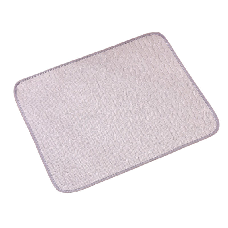 Grey Pet Summer Ice Silk Cooling Mat - Breathable Latex Sleep Pad for Dogs & Cats (50*40cm)