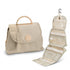 Beige Water-Resistant Travel Toiletry Bag with Hook - Foldable Cosmetic Organizer for Men & Women