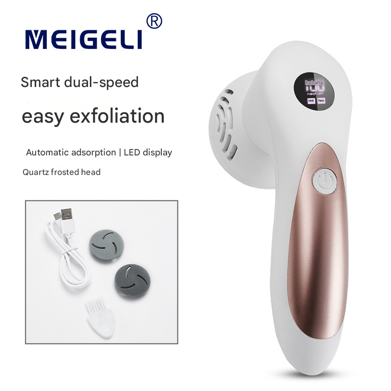 Black Electric Foot Callus Remover with Vacuum - Rechargeable Pedicure Tool with 3 Quartz Grinding Heads & LED Display