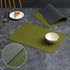 2-PCS Green and grey PVC Double-Sided Lychee Texture Table Mat - Waterproof, Heat-Resistant & Easy to Clean for Home and Hotel Use