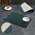 2-PCS Dark green and off-white PVC Double-Sided Lychee Texture Table Mat - Waterproof, Heat-Resistant & Easy to Clean for Home and Hotel Use