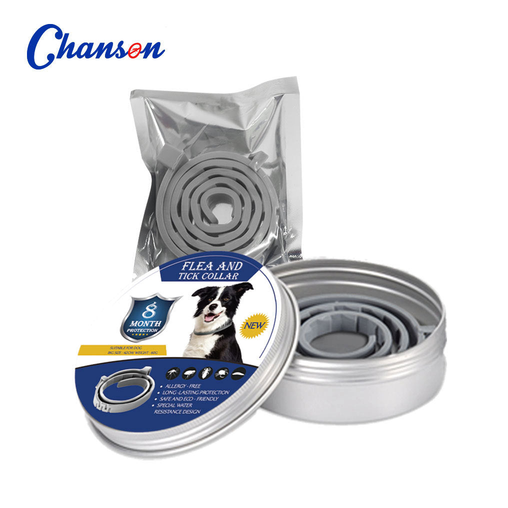 3-Pcs Blue 8-Month Flea and Tick Repellent Collar for Dogs and Cats – Waterproof, Adjustable & Safe with Natural Herbal Oils(62cm)