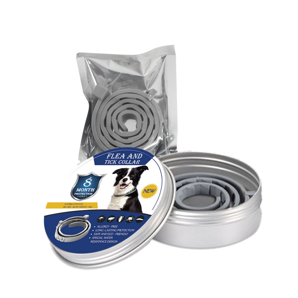 3-Pcs Blue 8-Month Flea and Tick Repellent Collar for Dogs and Cats – Waterproof, Adjustable & Safe with Natural Herbal Oils(62cm)