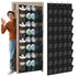 Black 28-Pocket Over-the-Door Shoe Organizer with Breathable Mesh – Wall Hanging Storage Bag for Shoes, Boots, and Accessories