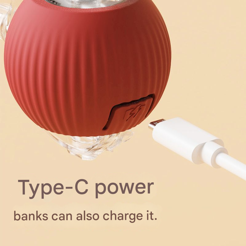 2-PCS Grey Automatic Interactive Cat Ball Toy with Rope - Durable & Bite-Resistant Pet Jump Ball for Self-Entertainment & Play