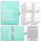Cyan 100 Envelope Savings Challenge Binder - A5 Budget Planner & Money Organizer with Zipper Pockets - Perfect for Couples & Families