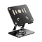 Black 360 degree Rotating Tablet & Phone Stand - Heavy-Duty Aluminum Adjustable Holder with Cooling for iPad, iPhone, and More