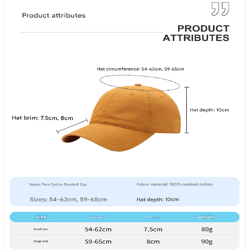 Pink Premium Pure Cotton Quick-Dry Baseball Cap - Outdoor Sports & Camping Sun Hat, Adjustable Fit(54-62cm)