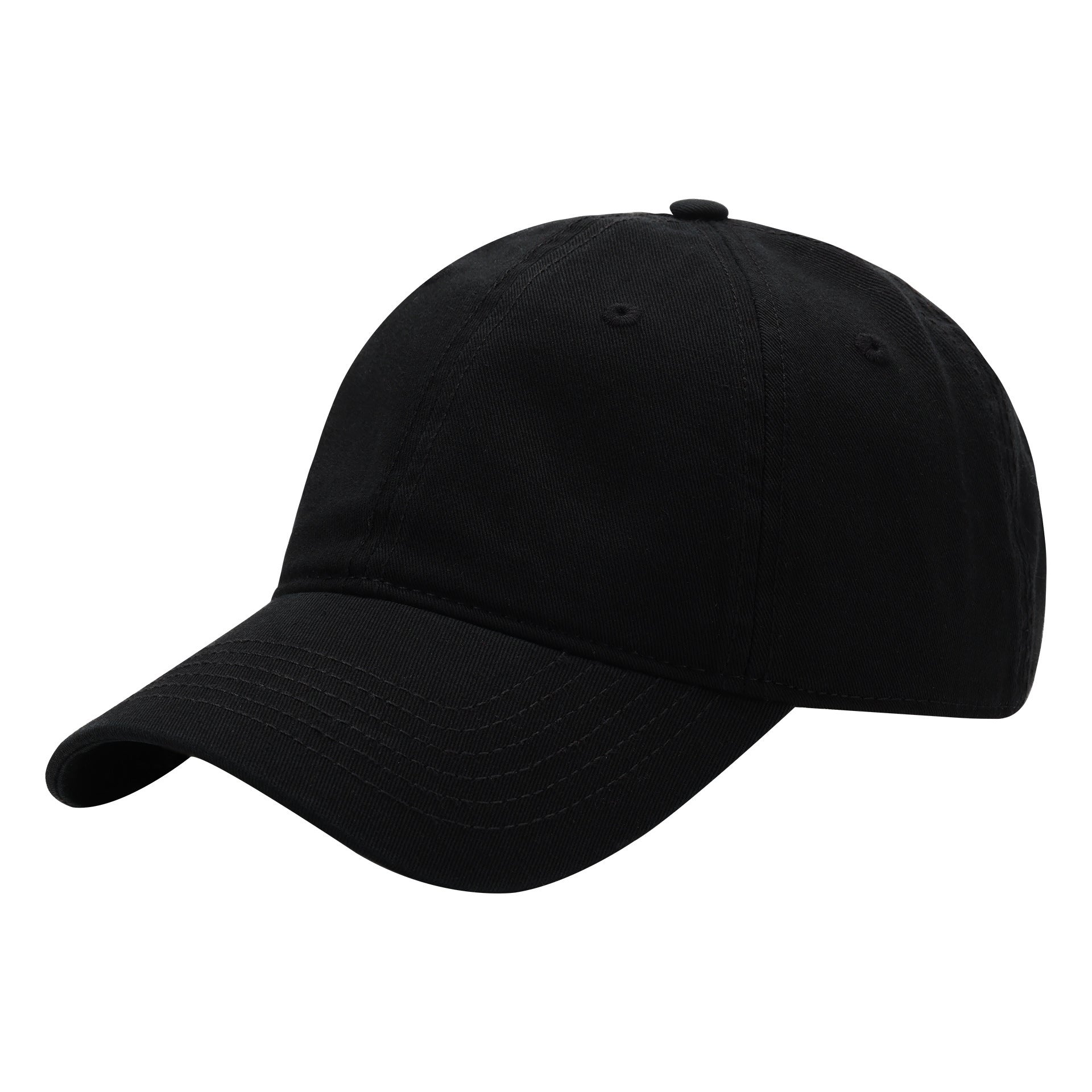 Black Premium Pure Cotton Quick-Dry Baseball Cap - Outdoor Sports & Camping Sun Hat, Adjustable Fit(59-65cm)