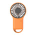 2-PCS Orange New Portable Handheld Air Cooler Fan - Foldable Desktop USB Rechargeable Mini Fan with Climbing Buckle