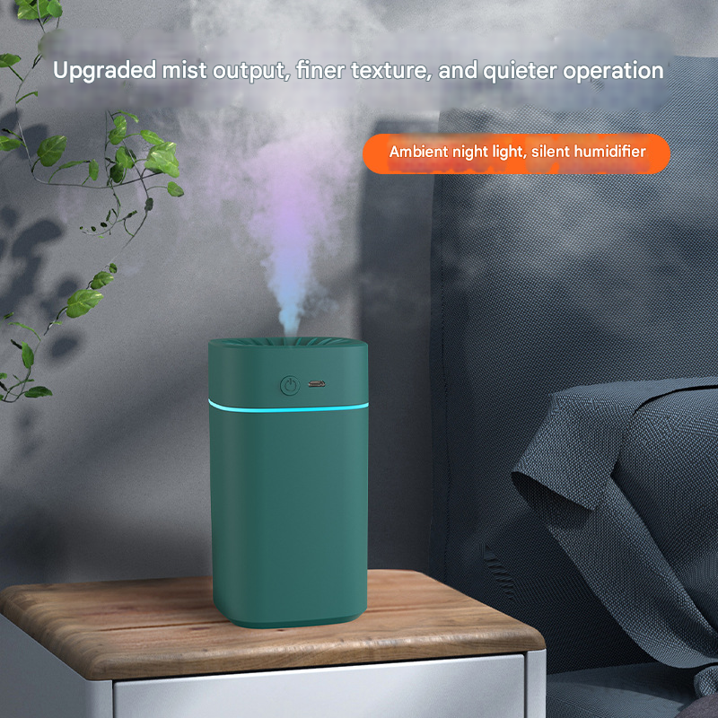 Green 2-in-1 Ultrasonic Air Humidifier & Essential Oil Diffuser with 7-Color LED Night Light - Quiet Desktop Mini Humidifier for Home, Office, Bedroom