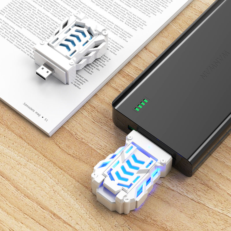 White Portable USB Mosquito Repellent Heater - Electric Mosquito Killer with Blue Light Lure - Smart Thermostatic for Indoor & Outdoor Use - Non-Toxic & Silent