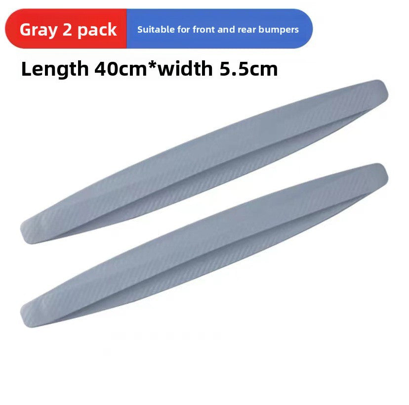3-PCS Grey Universal Car Bumper Protector Strips - Carbon Fiber Look Anti-Scratch Guards (2-Pack)