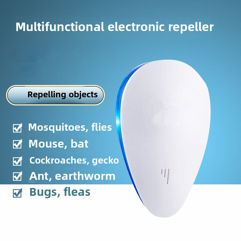 2-PCS Black Ultrasonic Pest Repeller - Smart Frequency Electronic Device for Mosquitoes, Rodents & Insects