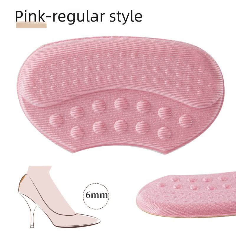 5 Pair Pink Soft & Breathable Heel Grips for Loose Shoes - Anti-Slip Shoe Pads for Blister Protection & Size Adjustment (6mm)