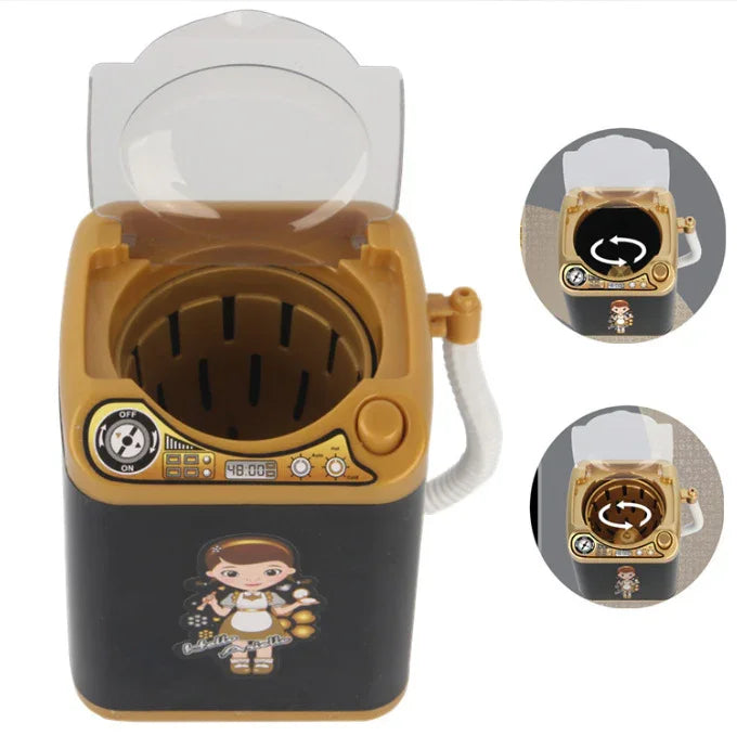 Blue Kids Mini Electric Toy Washing Machine with Spin Dryer Basket - Pretend Play Appliance