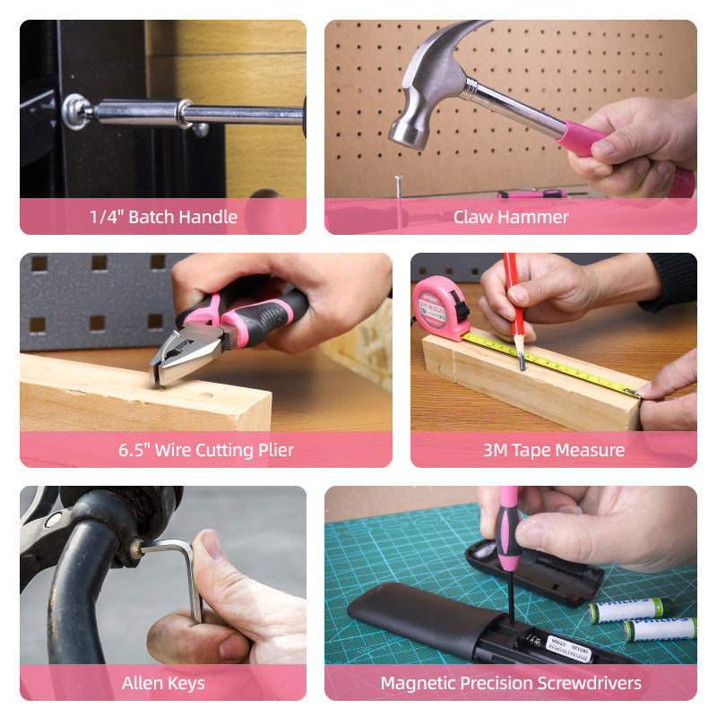 Green 42 Piece Home Tool Set with 4V Cordless Electric Screwdriver Kit for DIY Repairs and General Household Maintenance Portable Storage Case