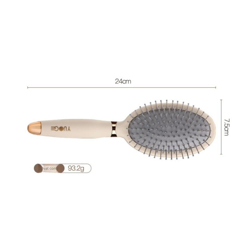 Oval comb Soft Touch Air Cushion Hair Brush with Built-in Cleaning Claw Detangling Massage Comb for Wet and Dry Hair Gentle Scalp Care