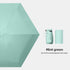 Mint green Compact Mini Travel Umbrella UPF50+ UV Protection Waterproof 6-Fold Flat Design Lightweight Sun & Rain Parasol for Handbag