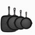 Four-piece set Heavy Duty Cast Iron Skillet & Grill Pan Thickened Vintage Style Cookware for Steak Breakfast & Camping