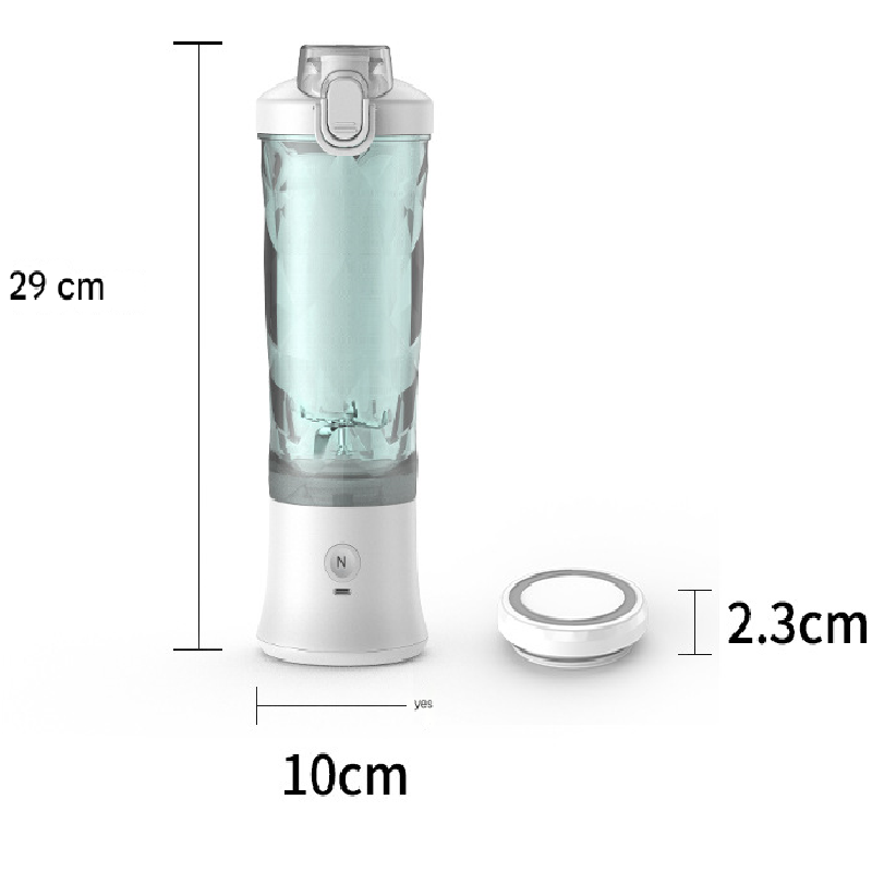 Yellow Portable Blender 600ml Personal Smoothie Maker USB Rechargeable Juicer Cup with 6 Stainless Steel Blades 4000mAh Battery for Gym Travel and Camping