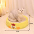 Round braised chicken in yellow sauce Large Cat Scratcher Bed 2 in 1 Sisal Scratching Pad & Plush Lounge Nest Durable Claw Grinder Mat for Indoor Cats