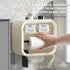 White Wall Mounted Dual Layer Bathroom Tissue Box Holder with Storage Drawer Waterproof Dispenser for Toilet Paper and Tissues