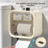 Grey Wall Mounted Dual Layer Bathroom Tissue Box Holder with Storage Drawer Waterproof Dispenser for Toilet Paper and Tissues