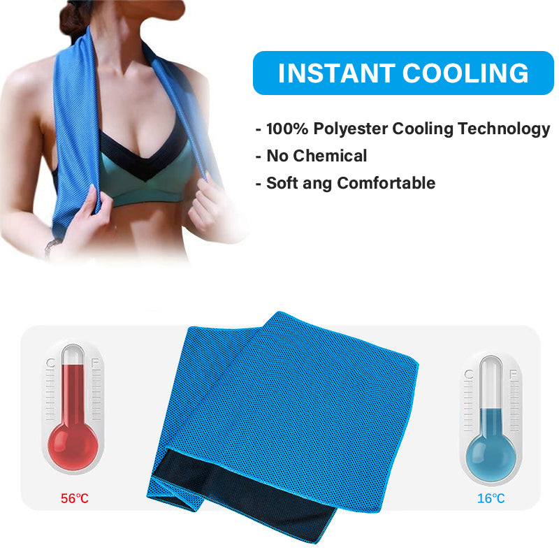 Black 5 Pack Instant Cooling Towel Set Soft Breathable Sports Sweat Towel for Gym Yoga Running Hiking and Outdoor Activities 30x80cm
