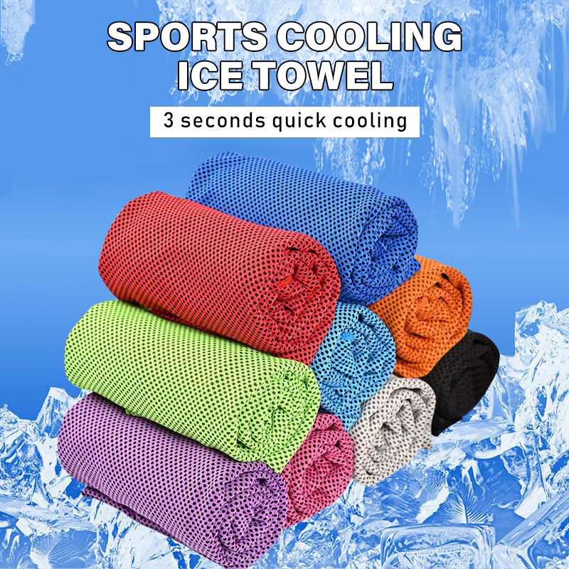 Green 5 Pack Instant Cooling Towel Set Soft Breathable Sports Sweat Towel for Gym Yoga Running Hiking and Outdoor Activities 30x80cm