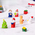 Red Santa Claus 5 Pack Miniature Christmas Figurines DIY Micro Landscape Decoration Accessories Cute Resin Ornaments for Holiday Crafts