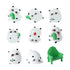 5-PCS Transparent large bamboo Cute Glow in the Dark Panda Figurines Resin Miniature Ornaments for DIY Fairy Gardens and Micro Landscapes