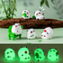 5-PCS Transparent lying bamboo Cute Glow in the Dark Panda Figurines Resin Miniature Ornaments for DIY Fairy Gardens and Micro Landscapes