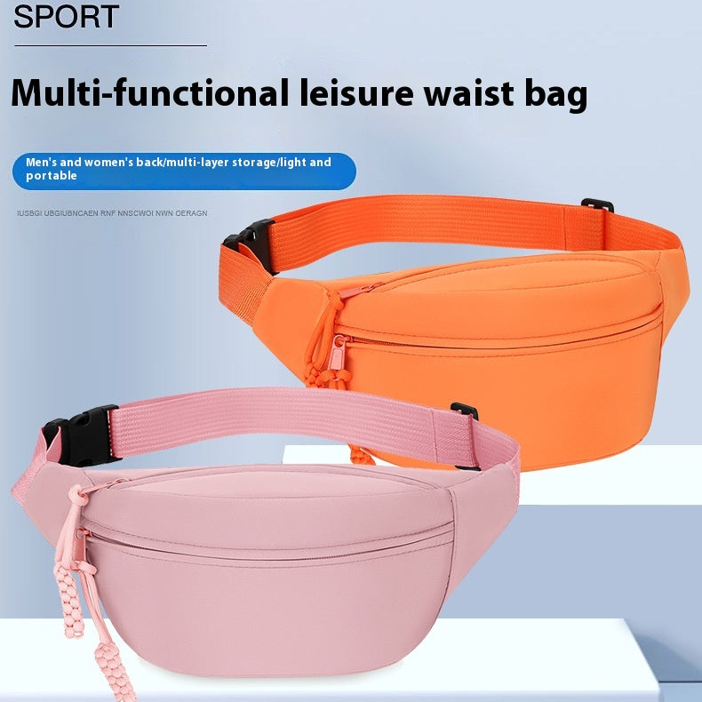 Black Women's Fashion Crossbody Sling Bag Large Capacity Casual Shoulder Bag Waterproof Nylon Waist Pack for Travel Sports(Style One)
