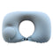 2-PCS Grey  Inflatable Travel Neck Pillow Press to Inflate U-Shape Soft Flocking Support Cushion for Airplane Car & Camping Portable Air Pump Design