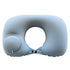 2-PCS Grey  Inflatable Travel Neck Pillow Press to Inflate U-Shape Soft Flocking Support Cushion for Airplane Car & Camping Portable Air Pump Design