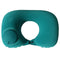2-PCS Green  Inflatable Travel Neck Pillow Press to Inflate U-Shape Soft Flocking Support Cushion for Airplane Car & Camping Portable Air Pump Design