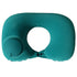 2-PCS Green  Inflatable Travel Neck Pillow Press to Inflate U-Shape Soft Flocking Support Cushion for Airplane Car & Camping Portable Air Pump Design