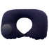 2-PCS Navy blue Inflatable Travel Neck Pillow Press to Inflate U-Shape Soft Flocking Support Cushion for Airplane Car & Camping Portable Air Pump Design