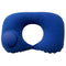 2-PCS Medium blue Inflatable Travel Neck Pillow Press to Inflate U-Shape Soft Flocking Support Cushion for Airplane Car & Camping Portable Air Pump Design