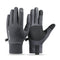 Grey Winter Thermal Gloves for Men Outdoor Cycling Driving Waterproof Touch Screen Warm Fleece Lining Anti-Slip(Size:M)