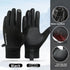 Grey Winter Thermal Gloves for Men Outdoor Cycling Driving Waterproof Touch Screen Warm Fleece Lining Anti-Slip(Size:M)