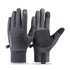 Grey Winter Thermal Gloves for Men Outdoor Cycling Driving Waterproof Touch Screen Warm Fleece Lining Anti-Slip(Size:L)