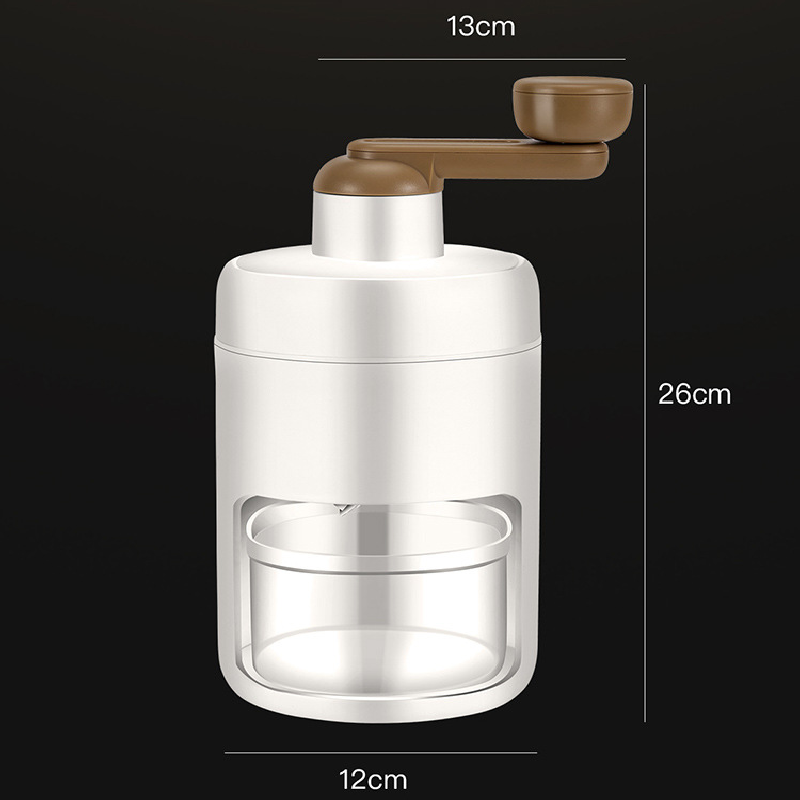White Portable Manual Ice Crusher Hand Crank Shaved Ice Machine for Home Kitchen DIY Snow Cone Smoothie and Slushie Maker
