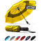 Yellow Automatic Windproof Travel Umbrella Compact Folding Umbrella Auto Open and Close with Vented Double Canopy for Rain and Sun