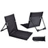 Black Portable Folding Beach Lounger Chair with 600D Oxford Fabric and Aluminum Frame – Lightweight Outdoor Garden Camping Chair in Australia