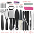 27 Piece Professional Pedicure Foot Care Kit Stainless Steel Callus Remover Heel Rasp and Manicure Set for Dead Skin Removal Home Salon Tools