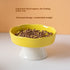 Yellow Ceramic Elevated Slow Feeder Bowl Raised Pet Dish 310ml Anti-Vomit Puzzle Design for Cats and Small Dogs Healthy Digestion Sturdy Base