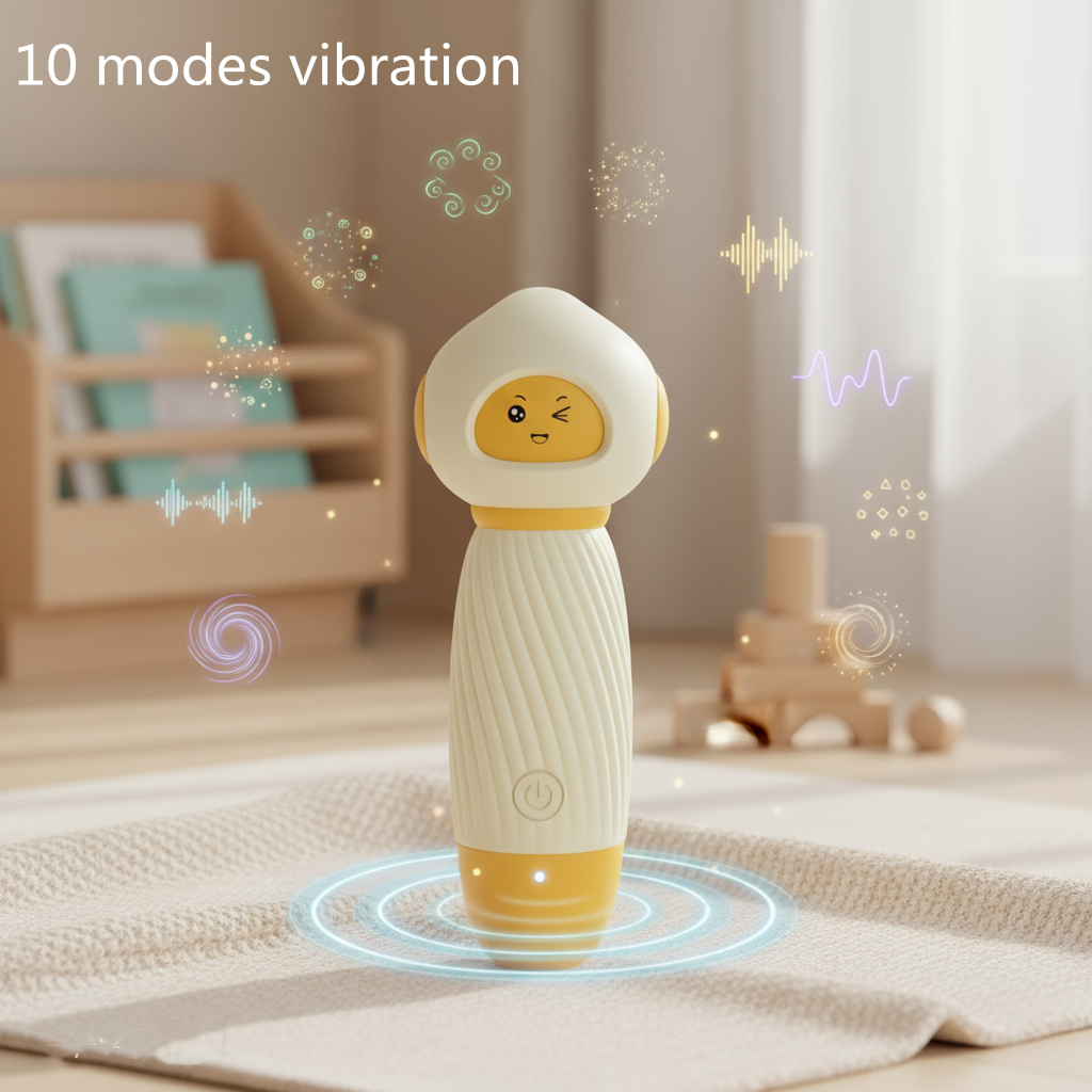 Yellow Powerful Mini Personal Massager Wand 10 Vibration Modes Quiet USB Rechargeable Soft Silicone Waterproof Discreet Body Relaxer