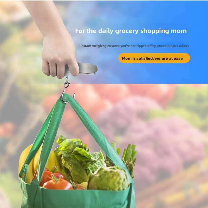 White blue light Portable Digital Luggage Scale 50kg High Precision Hanging Weigher with Backlit LCD Stainless Steel for Travel Home and Postal Use